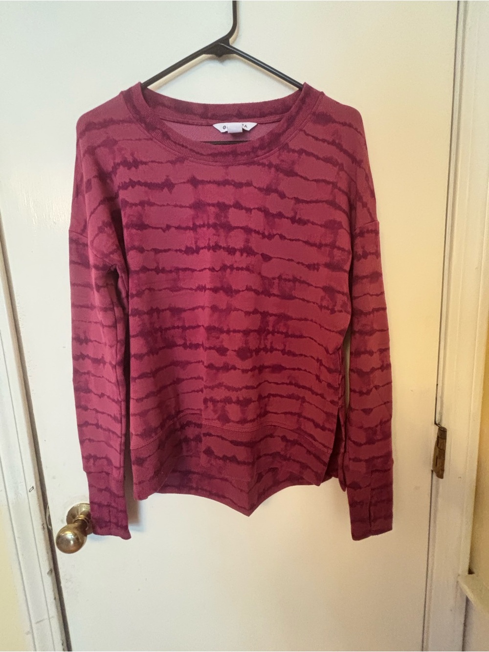 Athleta Wine Tie-Dye Crewneck Sweater